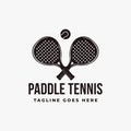 Vintage Paddle Tennis logo icon vector