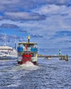 Vintage paddlwheel steamboat painted on the waters of a swamp. WarnemÃÂ¼nde Royalty Free Stock Photo