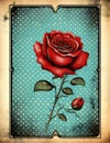 Vintage Charm: Red Rose Page