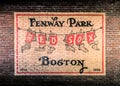 Vintage Painting on the Brick Wall of Fenway Park Royalty Free Stock Photo