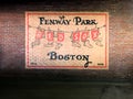Vintage Painting on the Brick Wall of Fenway Park
