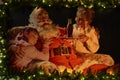 Vintage painting of Santa Claus with lit edge in International Drive area.