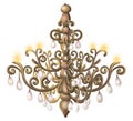Vintage palace chandelier. Openwork baroque chandelier