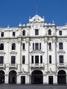 The vintage palace on Plaza de Armas, Plaza Mayor, Lima city, Peru, South America