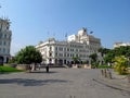 The vintage palace on Plaza de Armas, Plaza Mayor, Lima city, Peru, South America