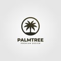 Vintage palm tree or coconut logo vector symbol illustration desig Royalty Free Stock Photo