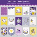 Vintage Pansy Flowers Card Set