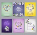 Vintage Pansy Flowers Card Set