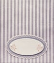 Vintage paper blank label on retro style striped pattern background