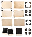 Vintage paper card with corners and tapes, photo cardboard Royalty Free Stock Photo