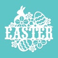 Vintage Paper Cut Easter Floral Egg Rabbit Title