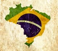 Vintage paper map of Brazil