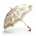 a vintage parasol umbrella showcased on a clean white background. Royalty Free Stock Photo