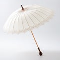 a vintage parasol umbrella showcased on a clean white background. Royalty Free Stock Photo