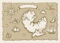 Vintage parchment vector map elements Royalty Free Stock Photo