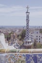 Vintage park guell view in barcelona Royalty Free Stock Photo