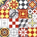 Vintage patchwork seamless pattern mosaic tile Royalty Free Stock Photo