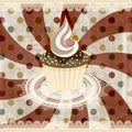 vintage pattern with cupcake