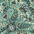 Vintage pattern in indian batik style. floral vector background