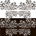 Vintage pattern on white and black background