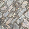 Vintage paving stones made of wild stone. Abstract textured wallpaper. Royalty Free Stock Photo