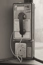 Vintage Pay Phone - Old Pay Telephone with Coin Slot Royalty Free Stock Photo