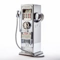 Vintage Payphone Displayed on White Background Royalty Free Stock Photo