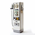 Vintage Payphone Displayed on White Background