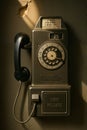 Vintage Payphone Mounted on Wall Royalty Free Stock Photo