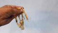 Vintage Golden Bridal Pearl Necklace Showing close up