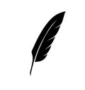 vintage pen feather writer symbol, literature icon, diary sign, black illustration