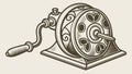 Vintage Pencil Sharpener Vector Illustration Tool, vector design Generative AI Royalty Free Stock Photo