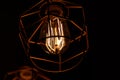 Vintage pendant light bulbs Edison on a dark background. ÃÂ¡oncept of creativity. Old vintage light bulb Royalty Free Stock Photo
