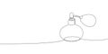 Vintage perfume spray bottle continuous line drawing. One line art of perfume, eau de toilette, tester, spray, aroma, pheromones,