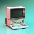 Vintage Personal Computer in Bright Colors.