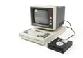 Vintage personal computer system with a small crt monitor and floppy disk drive Royalty Free Stock Photo