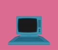 Vintage personal computer. Vector illustration Royalty Free Stock Photo