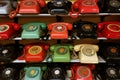 Vintage phone arrange on the shelve