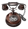 Vintage phone. Hand drawn color vector. For vintage scrapbooking and illustrations