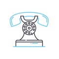 vintage phone line icon, outline symbol, vector illustration, concept sign Royalty Free Stock Photo