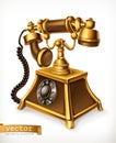 Vintage phone, vector icon