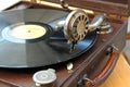 Vintage phonograph record player Royalty Free Stock Photo