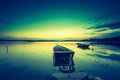 Vintage photo of beautiful lake sunset Royalty Free Stock Photo