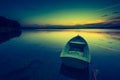 Vintage photo of beautiful lake sunset Royalty Free Stock Photo