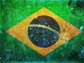 Vintage photo of Brazil flag and soccer ball Royalty Free Stock Photo