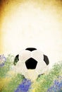 Vintage photo of Brazil flag and soccer ball Royalty Free Stock Photo