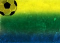 Vintage photo of Brazil flag and soccer ball Royalty Free Stock Photo