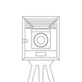 Vintage photo camera. Flat vector illustration isolated on white Royalty Free Stock Photo