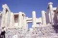 Vintage photo circa 1960s, Propylaea, Acropolis entrance, Athens Greece.