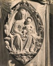 Vintage Photo 1880-1930 Detail of bas-relief by Antonio Rossellino depicting the Madonna